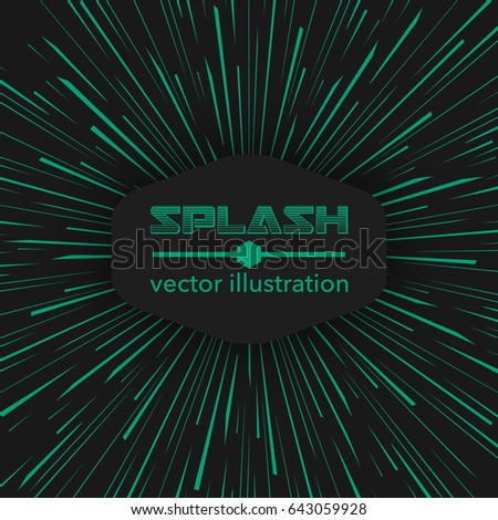 Splash. Traveling In Space Concept. Warp Stars. Explosion. Ray Galaxy. Abstract Background. Vector Illustration.