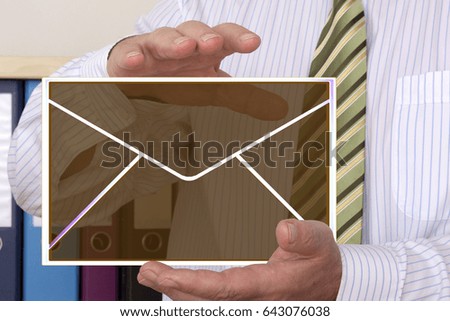 Businessman with virtual letter