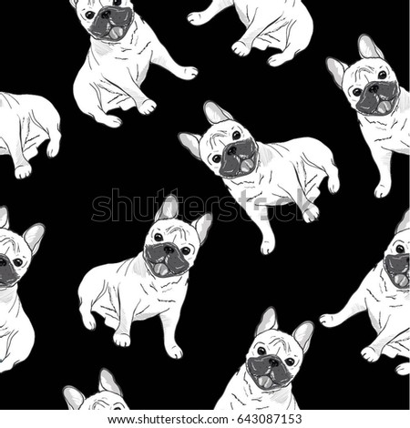 bulldog pattern, vector, illustration