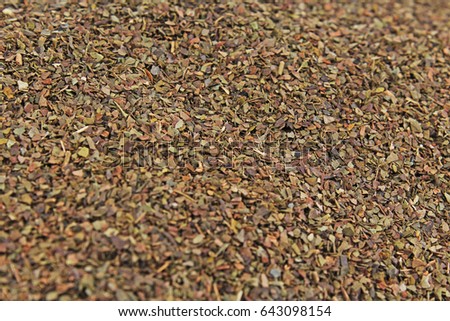 Tea herbs texture. Green tea. Organic dried green tea leaves.


