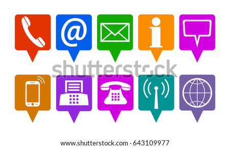 Location contact icons - for stock