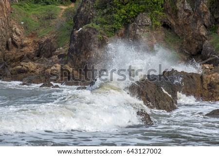 Water rocks in the gulf of thailand