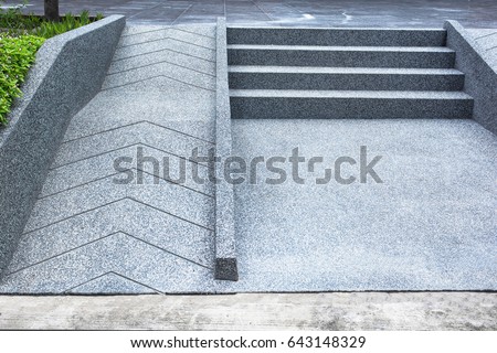 ramp for the wheelchair and stairs for normal people adjoining
