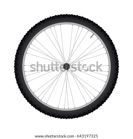 mountain bike wheel and spokes vector

