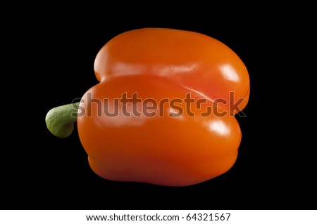 fresh red pepper isolated on black background