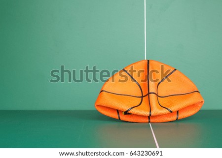 basketball  on green background