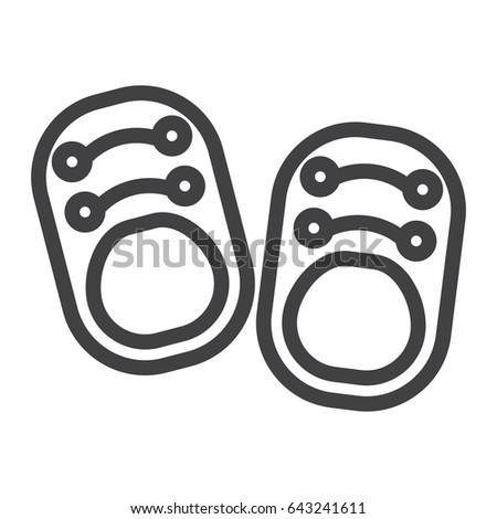 Baby shoes line icon, footwear and fashion, vector graphics, white background, eps 10.
