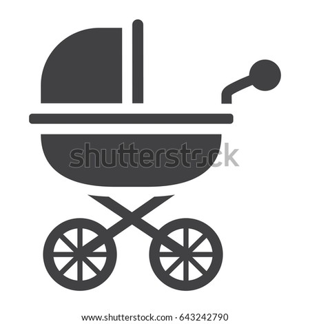 Baby carriage solid icon, pram and pushchair, vector graphics, a filled pattern on a white background, eps 10.