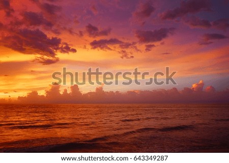 sunset in the Caribbean