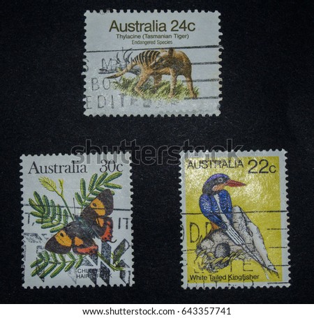AUSTRALIA - 19 MAY 2017 : Australia stamps.