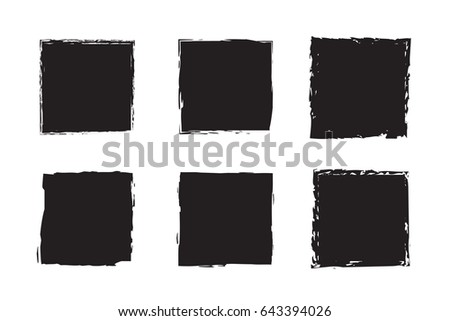 Squares Grunge Object for Design Use.Brush Strokes Squares Shapes of Paint for Banner Vector Illustration.