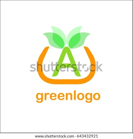 A letter green identity. Tree leaf vector logo design, eco-friendly concept.