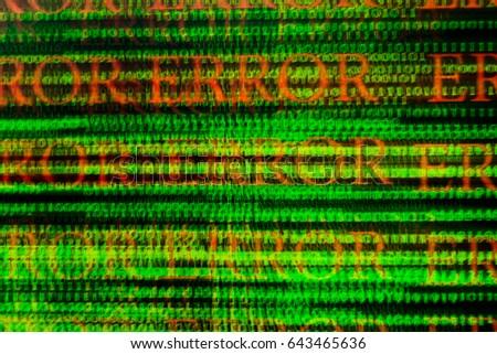 Abstract green code text code software developer on display for malware. blur focus