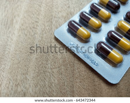 medicine pills in pack. packings of medicine pills and capsules