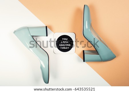 Shoes fashion. Stylish Trendy heels . Summer fashion Outfit, Luxury Party shoes. Minimal fashion concept.