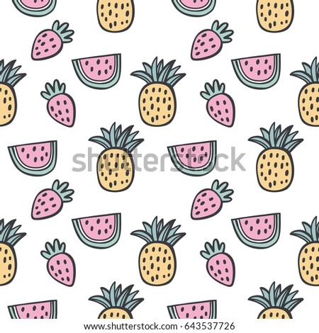 Watermelon and pineapple summer print