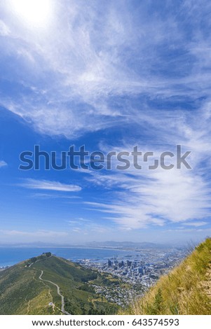 Cape Town Signal Hill mountain seen from Lions Head tourist hike - South Africa