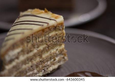 Cake tasty on a plate