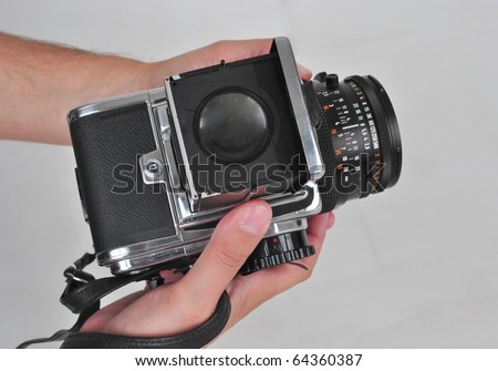 6X6 format camera with lens
