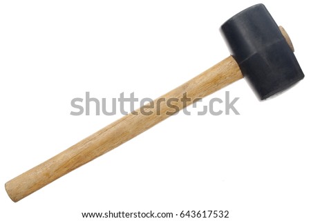 Rubber mallet isolated on white Royalty-Free Stock Photo #643617532