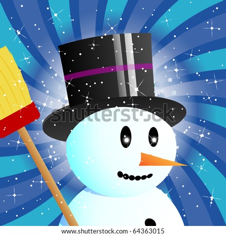 Close up of a snowman with hat