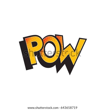 comic explosion pow. vector illustration isolated on white background.
