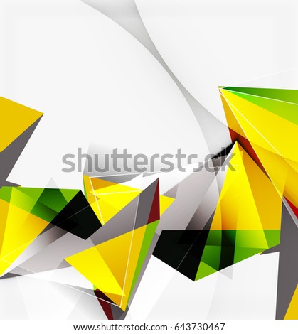 3d triangles and pyramids, abstract geometric background