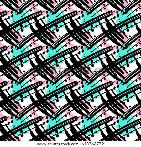 Seamless ink doodle pattern grunge texture.Trendy modern ink artistic design with authentic and unique scrapes, watercolor blotted background for a logo, cards, invitations, posters, banners.