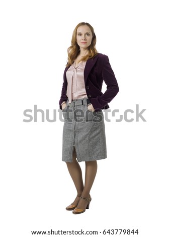 Business woman isolated on white background 