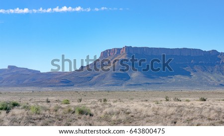 Mountain in the Eastern Cape region of South Africa, near to Cradock. Royalty-Free Stock Photo #643800475
