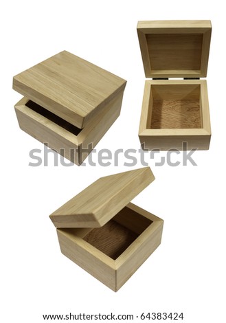 wood boxs on white background