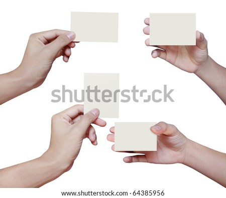 4 Hand holding cream card
