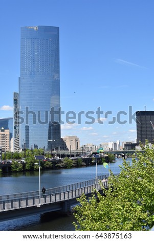 Skyscraper along Philadelphia riverside