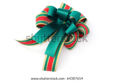 christmas and new year bow on white isolated