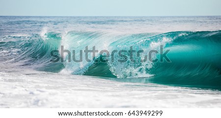 Turquoise blue rolling waves