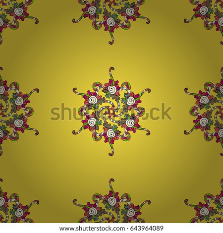 Classic oriental pattern over blue background. Damask seamless ornament. Traditional vector and colorful pattern.