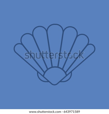 Seashell color linear icon. Thin line outline symbols on color background. Vector illustration
