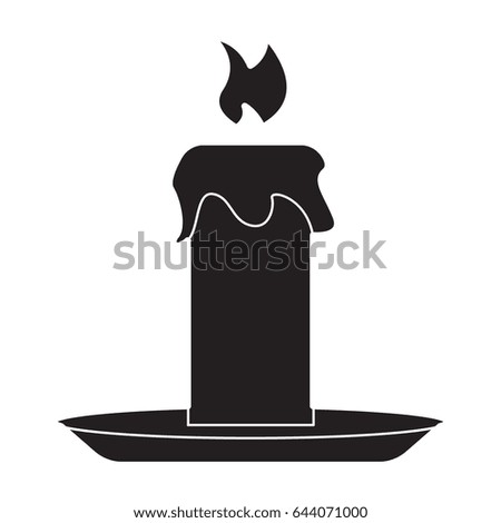 candle icon flat black