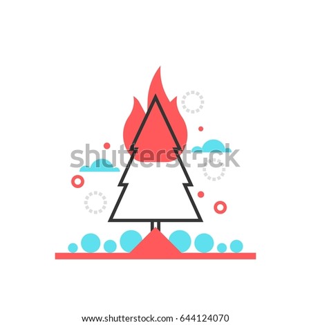 Color box icon, forest fire protection illustration, icon, background and graphics. The illustration is colorful, flat, vector, pixel perfect, suitable for web and print. It is linear stokes and fills