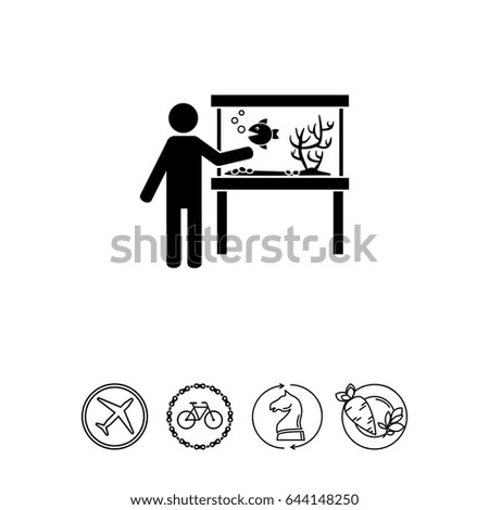 Man Standing by Aquarium Icon