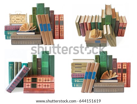 Book self set isolated on white background