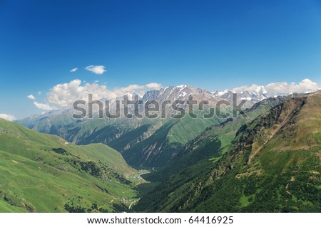 Mountain valley in mountains of the North Caucasus. Russia