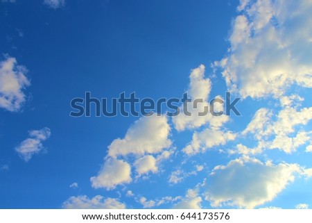 Blue sky background. Copy space for text.