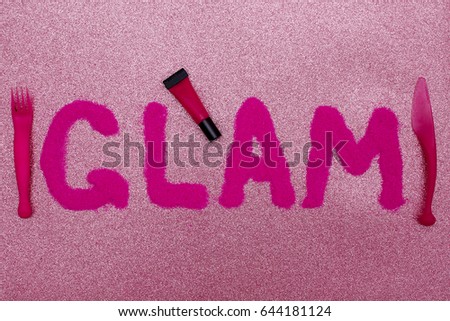 Glam Text and cosmetics. Minimal Design