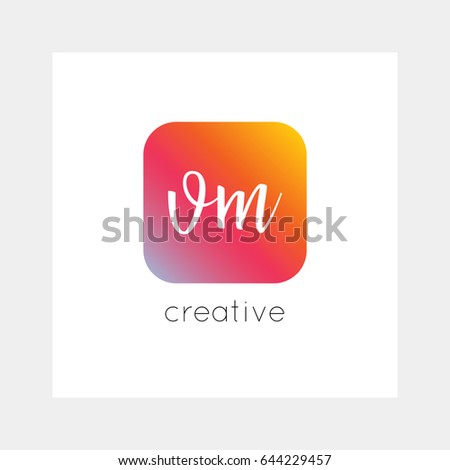 VM logo, vector. Useful as branding, app icon, alphabet combination, clip-art.