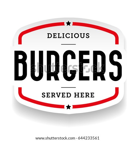 Burger vintage stamp sticker vector