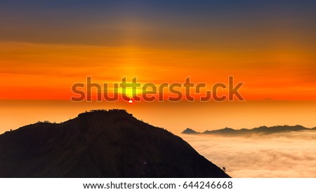 sunrise Mountain location Mountain Batur kintamani bali indonesia