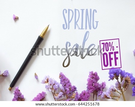 Spring sale poster design with copy space 