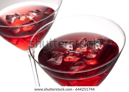 Red cocktail isolated on white