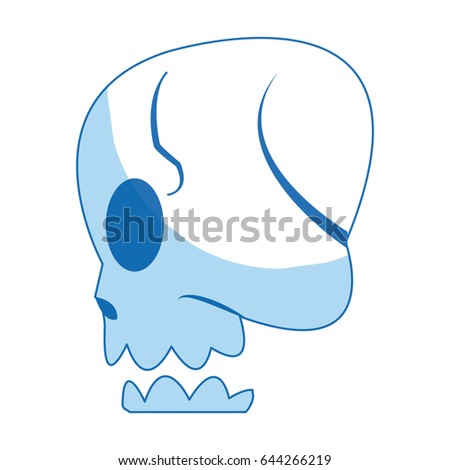comic skull human side view image